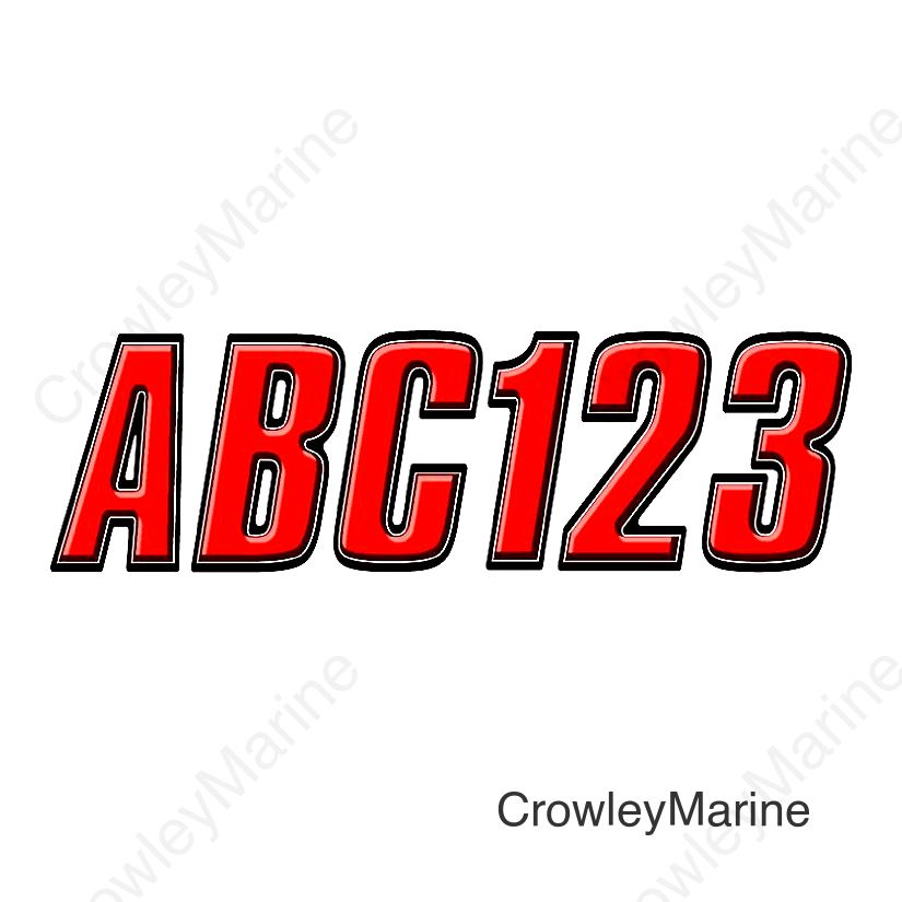 Hardline Series 800 Registration Kit, Block Style Solid Body With Bevel Effect, Contrasting Outline (Includes 4 Sets of 3" A-Z, 0-9)