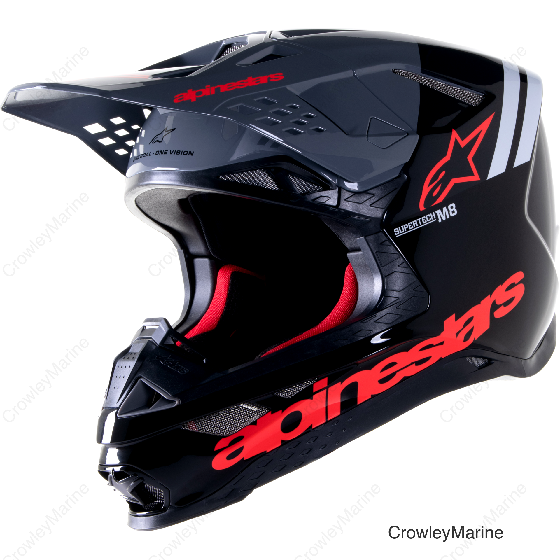 S-M8 RADIUM 2 HELMET BLACK/NEON RED 2X