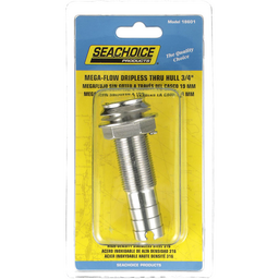 Seachoice Mega-Flow Dripless Thru Hull Fitting, 316 Stainless Steel, Fits 3/4 in. Hose, 1-1/2 in. Max. Hull thumbnail-6