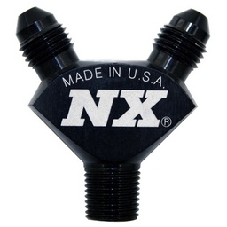 Nitrous Express 1/8NPT x 3AN x 3AN Billet Pure-Flo Y Fitting - Black thumbnail-1