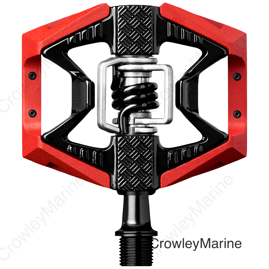 Crank Brothers Double Shot 3 Pedals - Single Side Clipless with Platform Aluminum 9/16 Red/Black