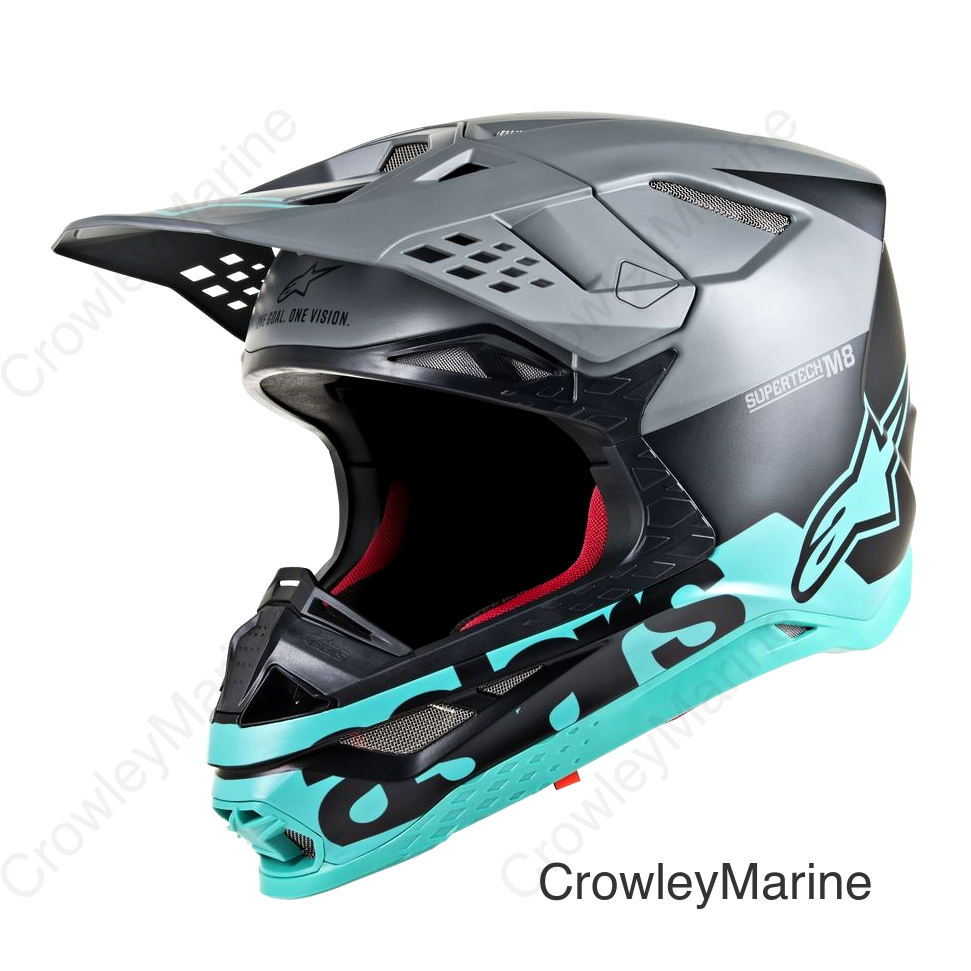 S.TECH S-M8 RADIUM HELMET BLACK/GREY/TEAL XL
