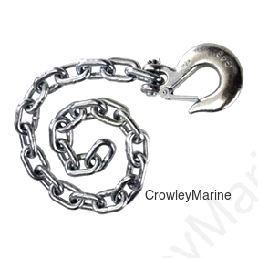 Trailer Chain Assy, Grade 43, 3/8"x35"L, Clevis Slip Hook w/Latch, 16.2K (393900)