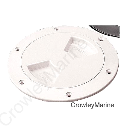 Seadog 3361401, Smooth Finish Quarter-Turn Deck Plate,White,, A:4-1/2" , B:6-1/8", C:4-1/2", D:5-3/8