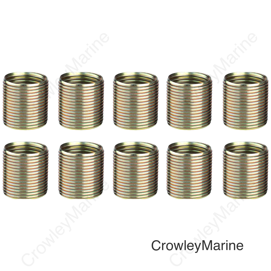 Unior Proprietary Crank Repair Pedal Thread Inserts for Right Crankarm 9/16: 10 Pack Brass
