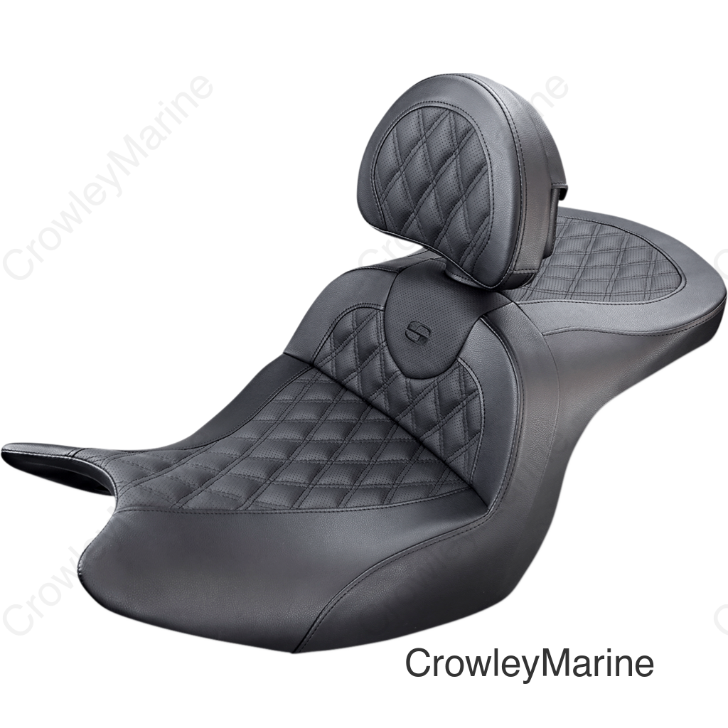 Seat - Roadsofa™ - With Backrest - Full Lattice Stitch - Black