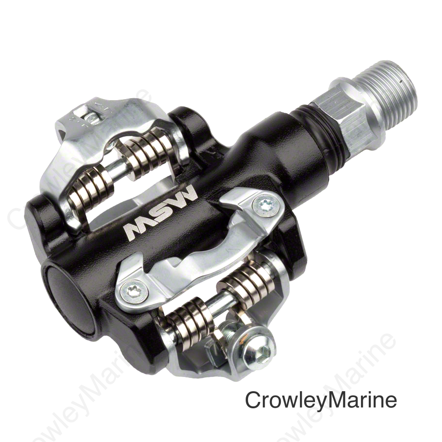 MSW MP-100 Pedals - Dual Sided Clipless Aluminum 9/16 Black/Silver