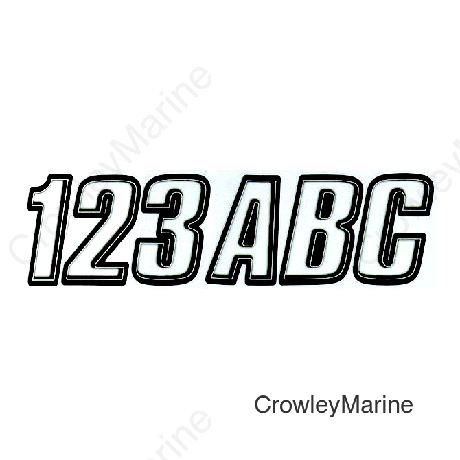 Hardline Series 800 Registration Kit, Block Style Solid Body With Bevel Effect, Contrasting Outline (Includes 4 Sets of 3" A-Z, 0-9)