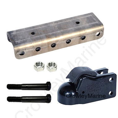 Coupler, 2 5/16" Ball, Adjustable Channel Mount, 20,000lb, EZ Latch, Cast, Demco, Black, Composite Handle w/6-Hole Channel & Bolt Hardware (263876)