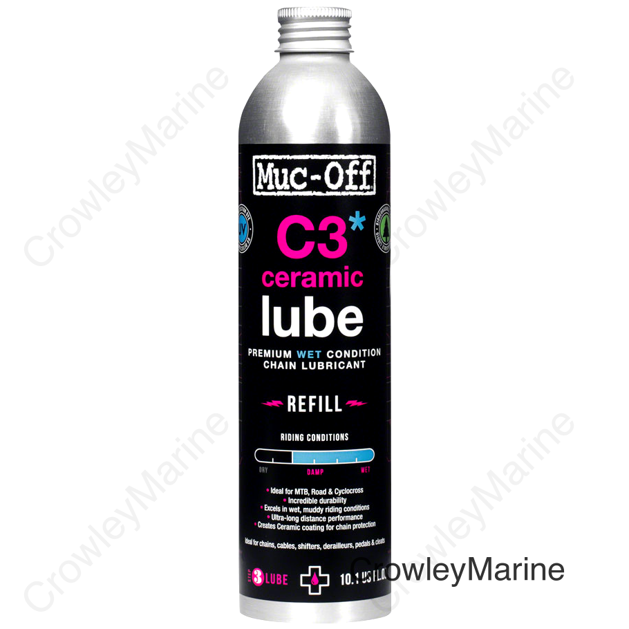 Muc-Off C3 Wet Ceramic Bike Chain Lube - 300ml Aluminum Refill Bottle