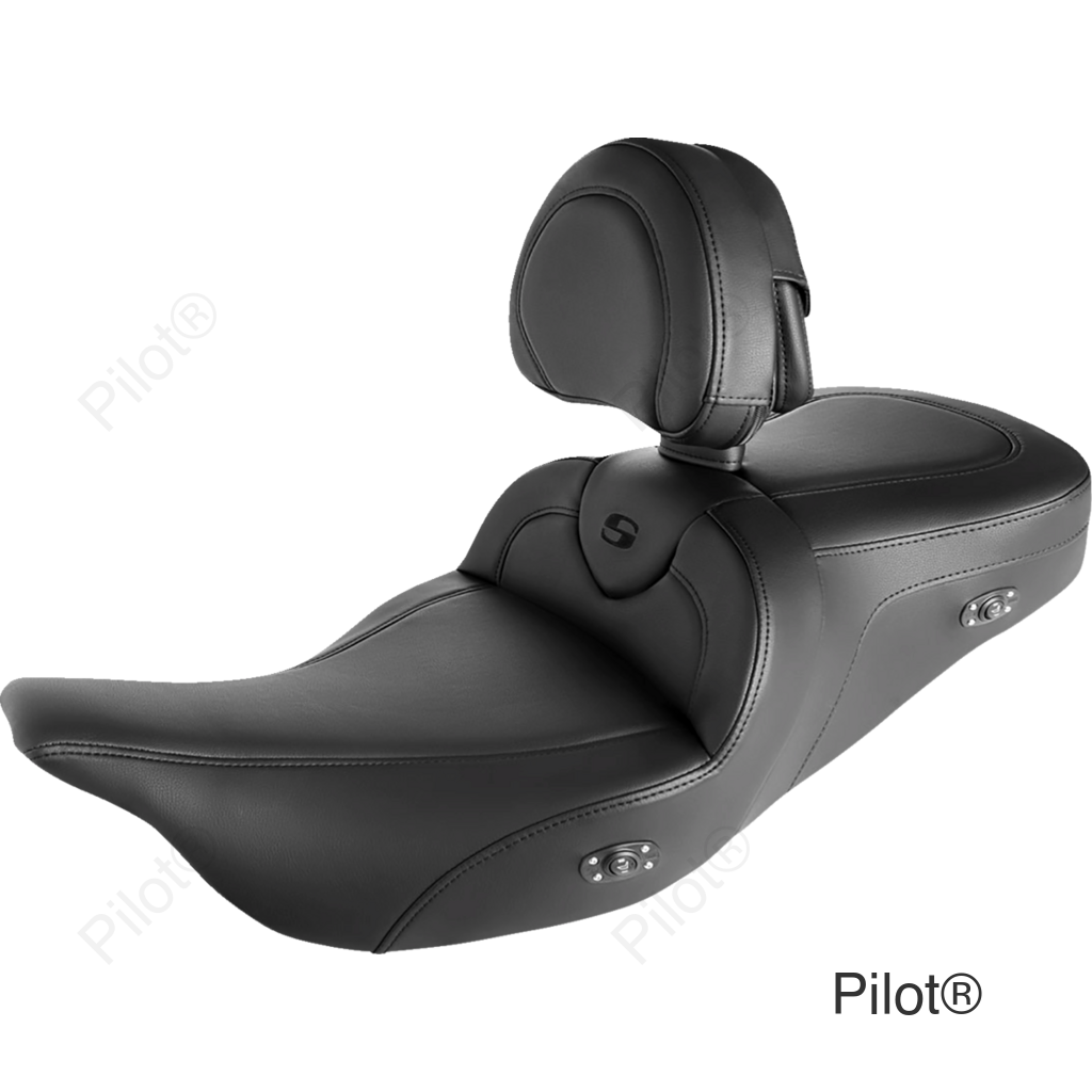 Roadsofa™ Standard Reach Heated Seat - With Backrest - Black/Black Stitching