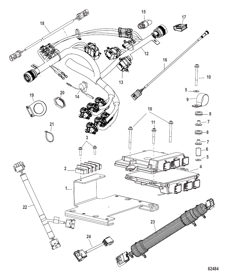 Serial Range Accessories Joystick Piloting - 2017 & Up - Harness and Bracket Assembly Dual Engine