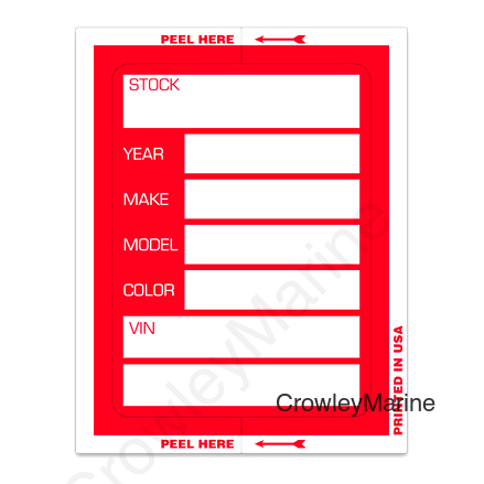 STOCK TICKET LARGE RED (422-L)