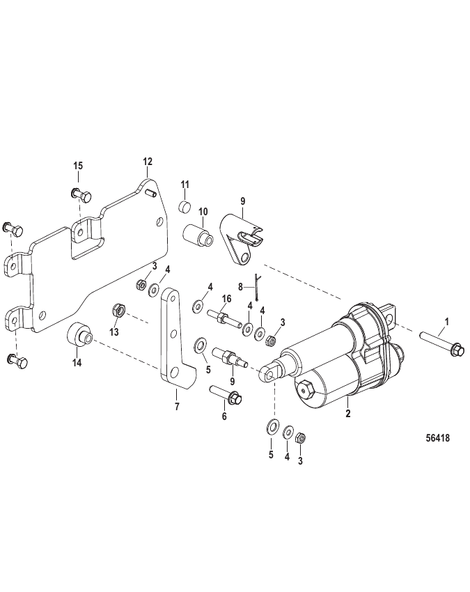Serial Range Stern Drive 6.2L MPI EC JET 370 - 2A674166 & Up - Shift Bracket Digital Throttle and Shift