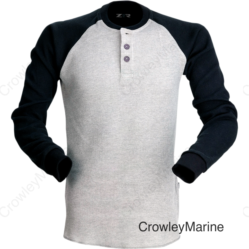 SHIRT LS WAFFLE GREY 5X