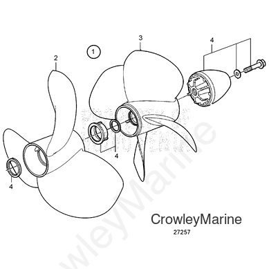 J7 REAR Aluminium Four Blade Right Hand Rotation DUOPROP (21924247)