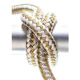 Seachoice Double-Braid Nylon Dock Line w/ Eye Splice, Pre-Shrunk, Heat Stabilized, 1/2 In. X 25 Ft., Gold White thumbnail-1
