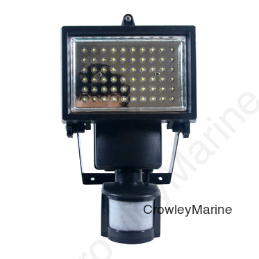 60 Integrated LED Black Outdoor Solar Powered Motion Activated Security Flood Light (22050)