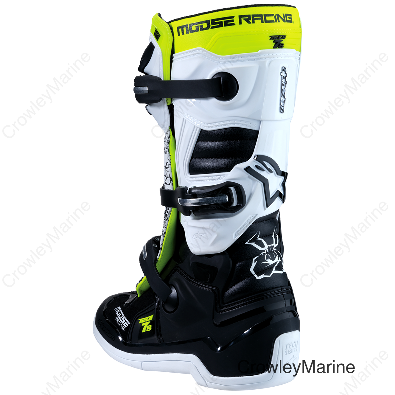 BOOT YTH MSE  BK/WT/YL 4