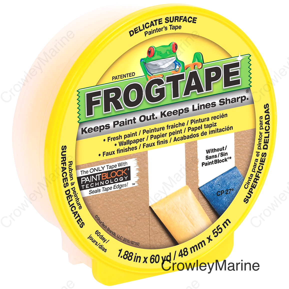 Shurtape 142920 CF160 Frogtape® Delicate Surface Tape, 2" x 180', Yellow