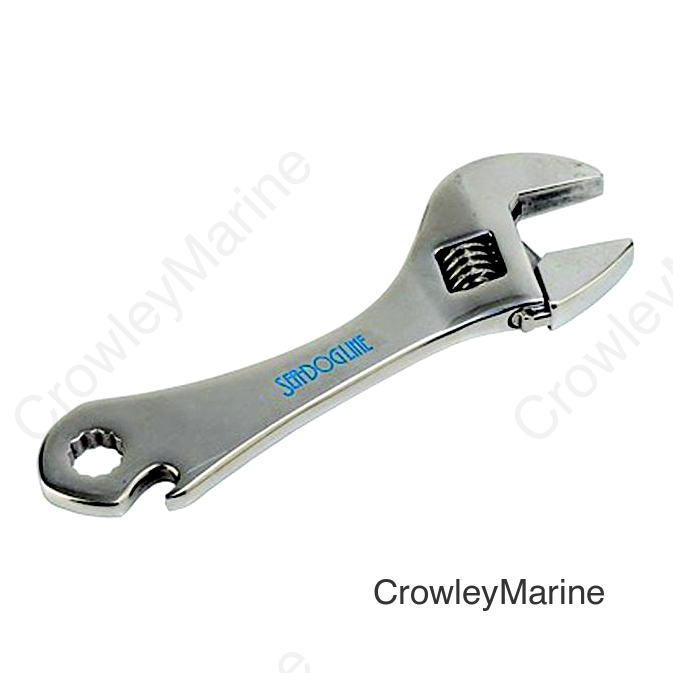 SeaDog 563255 Cast 17-4ph Grade Stainless Adjustable Wrench | Includes 1/4" Hex Head & Bottle Opener