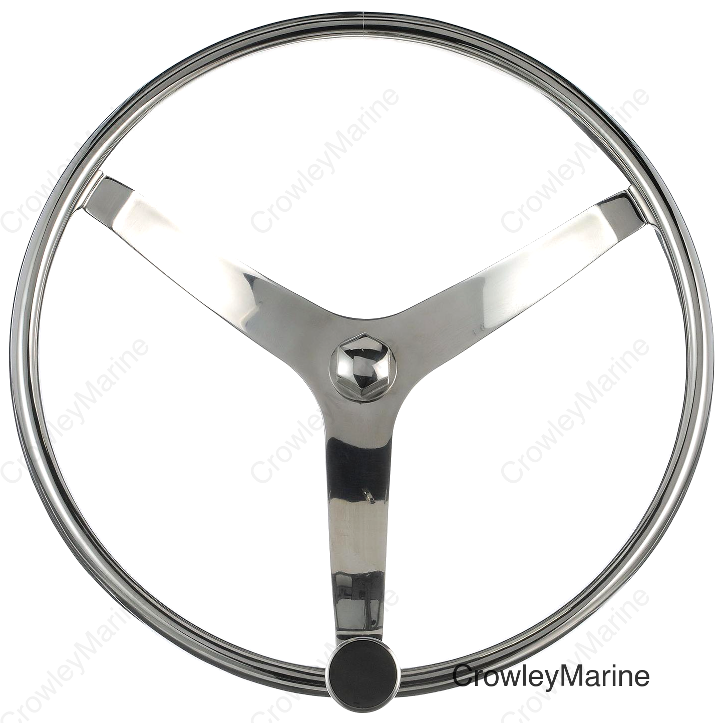 Seachoice 3 Spoke Sports Steering Wheel w/ Turning Knob, Fits 3/4 In. Tapered Shaft, 15.5 In. Diameter