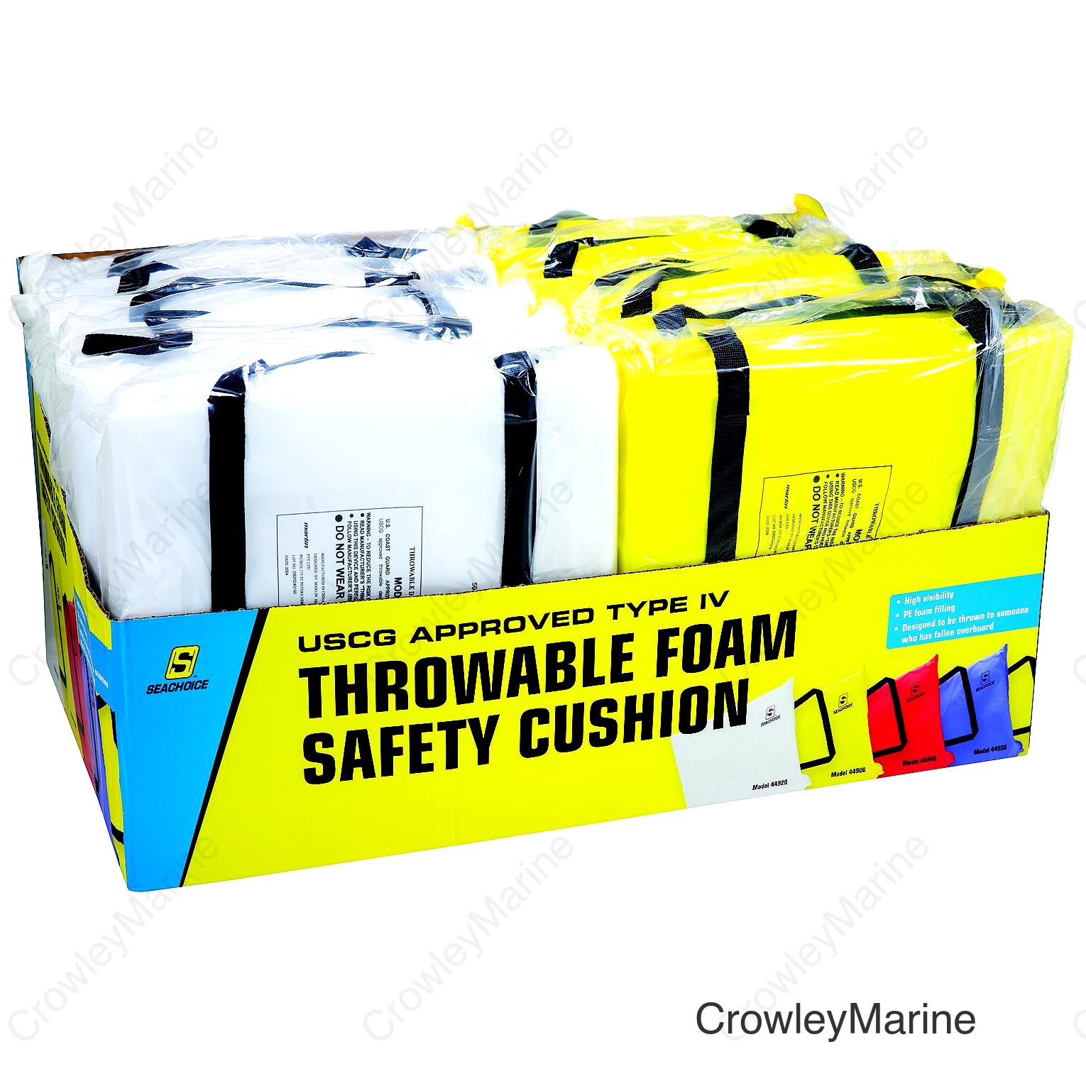 Seachoice 44950 Type IV Throwable Foam Safety Cushions in Retail Display Box
