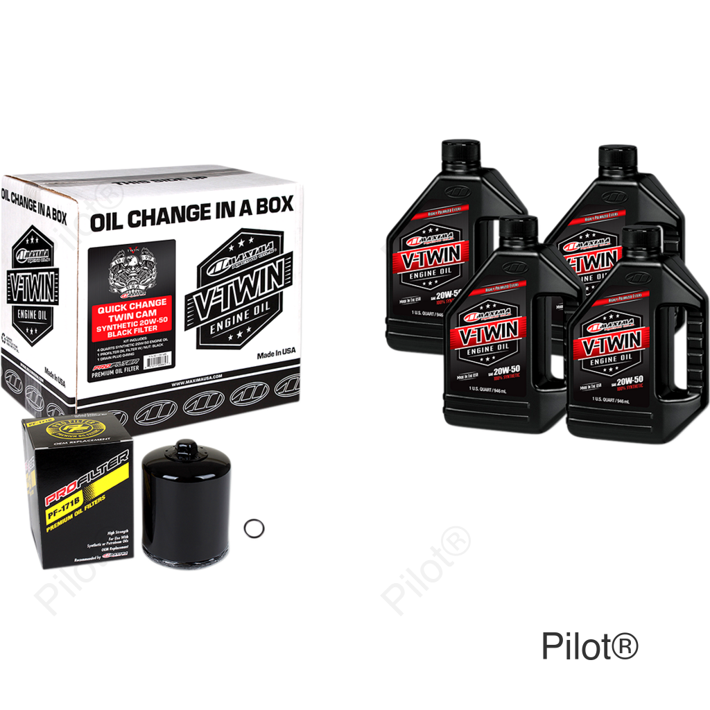 Quick Change Twin Cam Synthetic 20W-50 Oil Change Kit - Black Filter