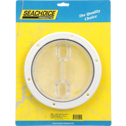 Seachoice Twist 'N' Lock Deck Plate, White w/ Clear Insert, Up to 6-1/2 In. Diameter thumbnail-0