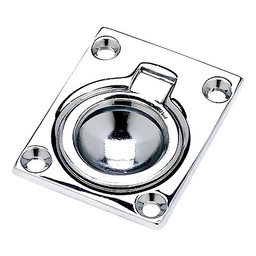 Seachoice Chrome-Plated Cast Brass Square Flush Hatch Ring Pull, 1-7/8 In. X 2-1/2 In. thumbnail-3