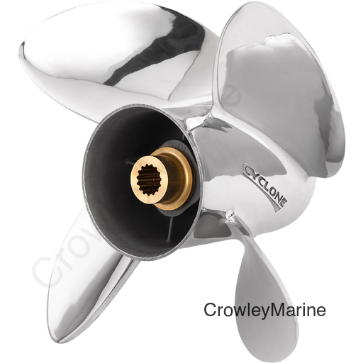 0763937 Cyclone Prop - 4 Blade 14.5x15LH Stainless Steel - Evinrude ...