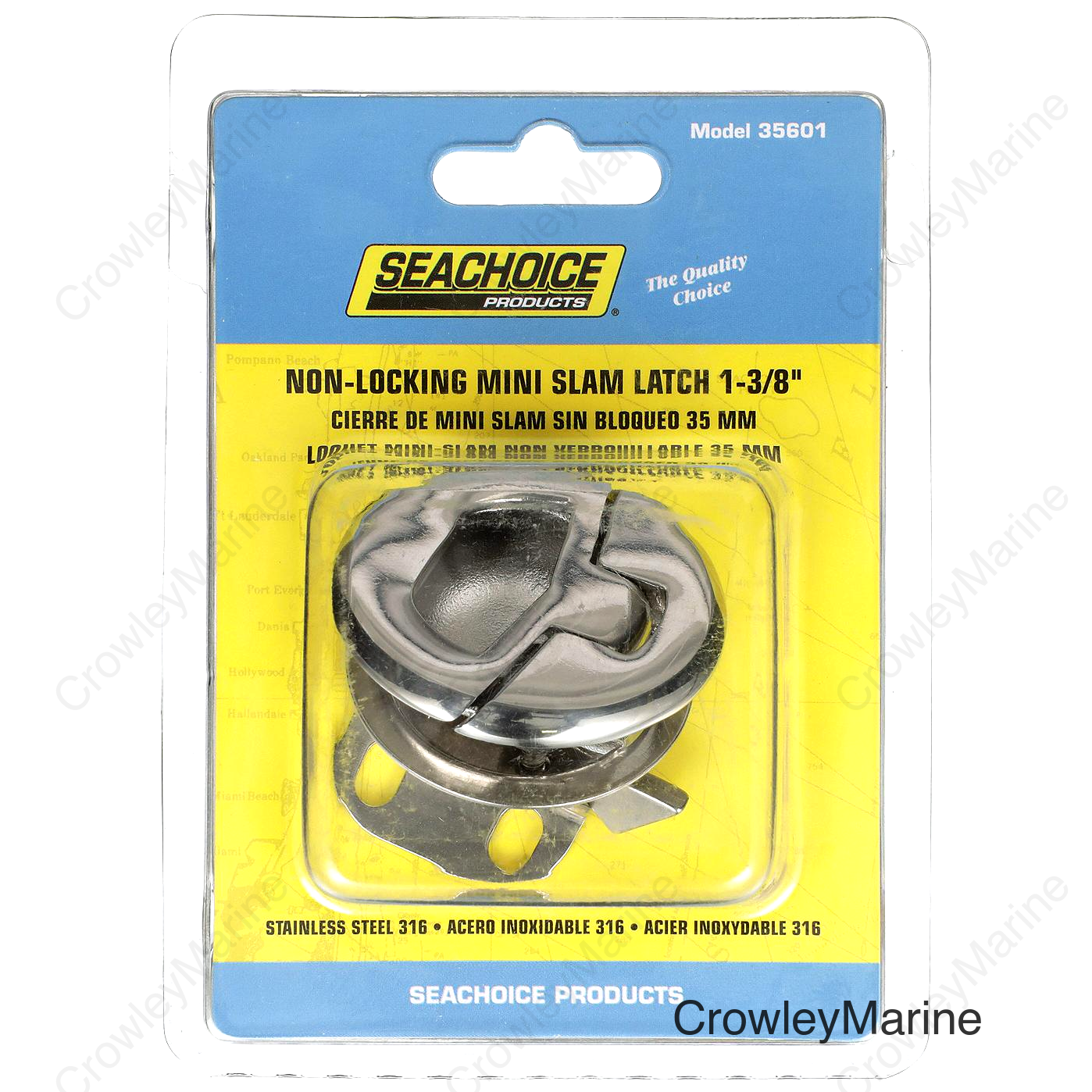Seachoice Non-Locking Grand Slam Latch, 316 Stainless Steel, Mini Round 1-3/8 in., Watertight