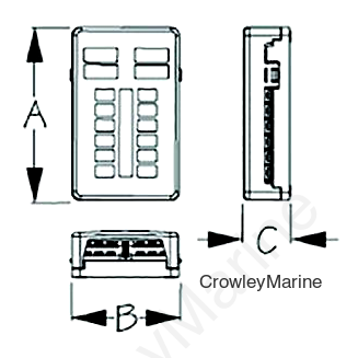 SeaDog 4451881 Fuse Block w/Negative Buss & Led Indicator Lights, 12-Terminals