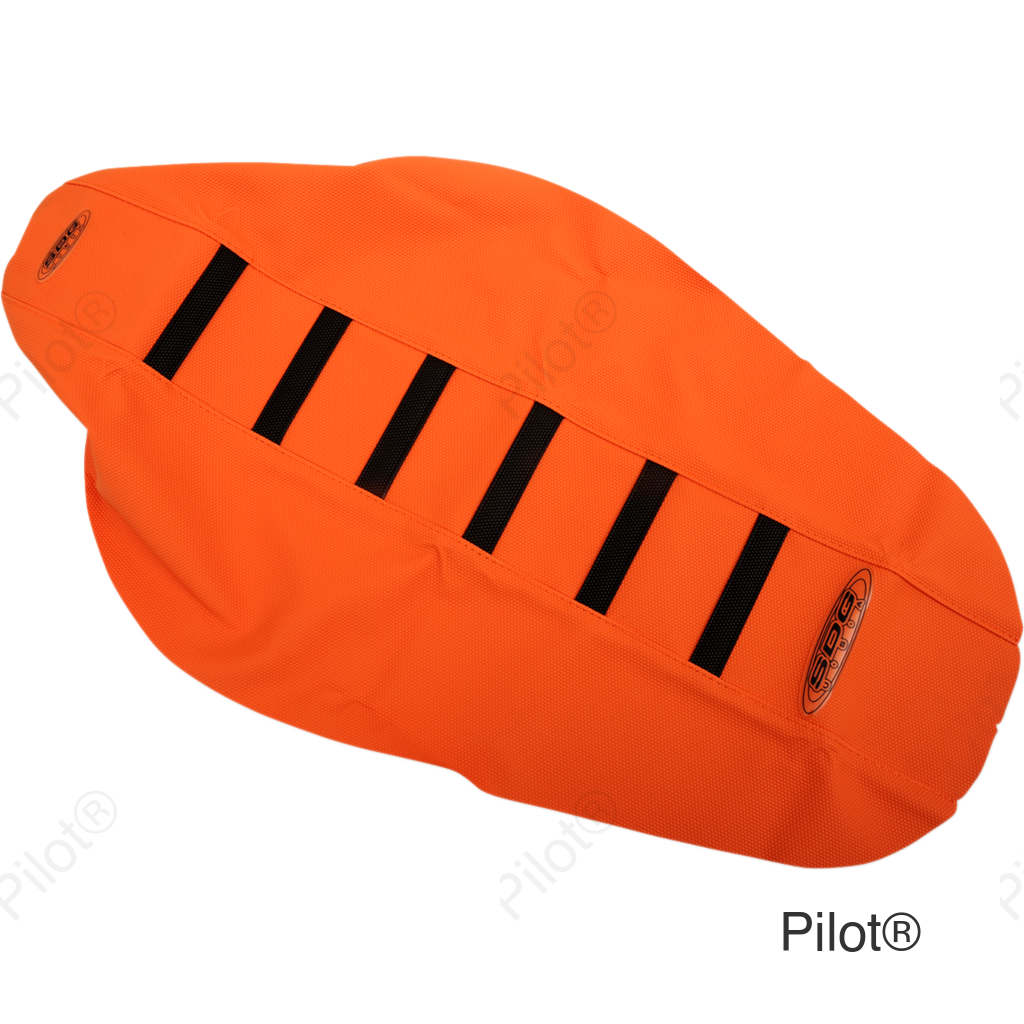 6-Ribbed Seat Cover - Orange/Black - SX/EX/XC