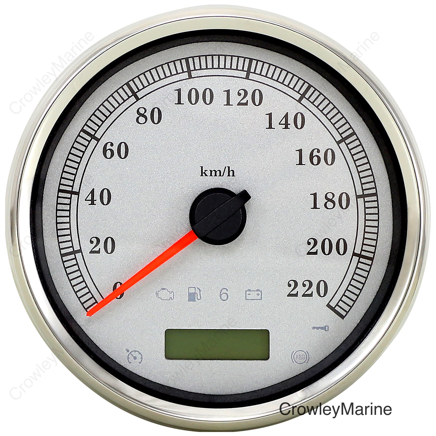 SPEEDOMETER SLVR KPH 5"