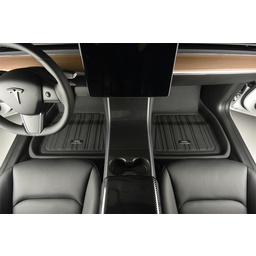 3D Maxpider 17-21 Tesla Model X Folding 7-Seat Elitect 1st 2nd 3rd Row - Floor Mat Set (Black) thumbnail-1