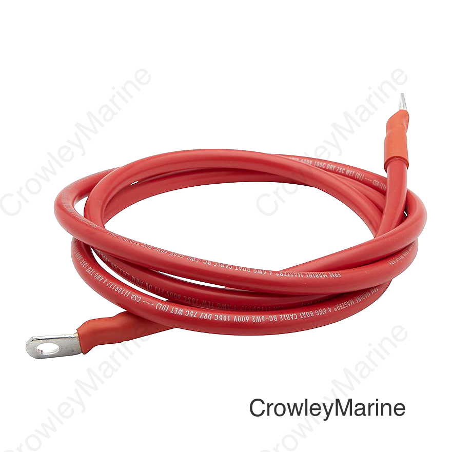 Seachoice 4 AWG Marine Grade Cable, Red, 6 Ft.