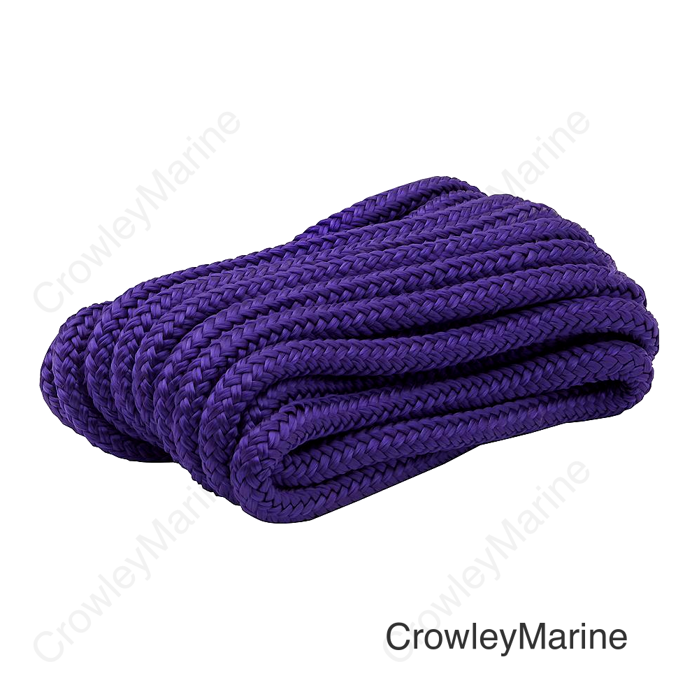 Seachoice Double-Braid Nylon Dock Line w/ Eye Splice, Pre-Shrunk, Heat Stabilized, 3/8 In. X 20 Ft., Purple