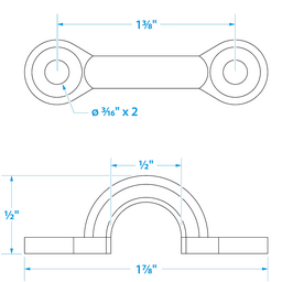 Seachoice Multi-Purpose Chrome-Plated Zinc 3/8 in. Eye Straps, Set of 4 thumbnail-1
