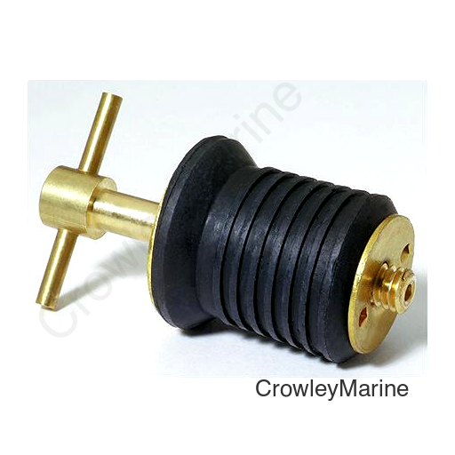 Attwood 1" Drain Plug with Brass T-Handle w/o Chain
