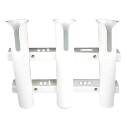 Seachoice Fishing 3-Rod Storage Rack, Holds 3 Fishing Rods With Slots for Knives and Pliers, White thumbnail-5