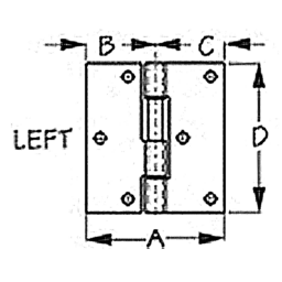 Seadog 207730-1 Lift Gate Butt Hinge, Left thumbnail-1