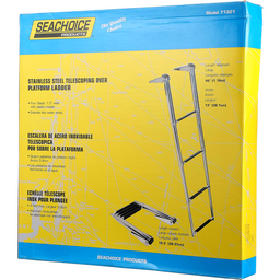 Seachoice Top Mount Telescoping Ladder for Universal Swim Platform, Stainless Steel Tubing, 4 Step, Ladder Only thumbnail-0
