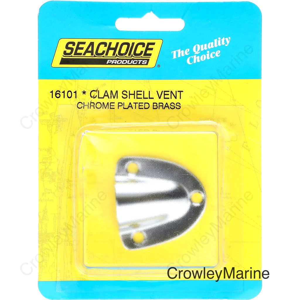 Seachoice Clam Shell Vent, 1-5/16 In. X 1-1/2 In., Chrome-Plated Brass