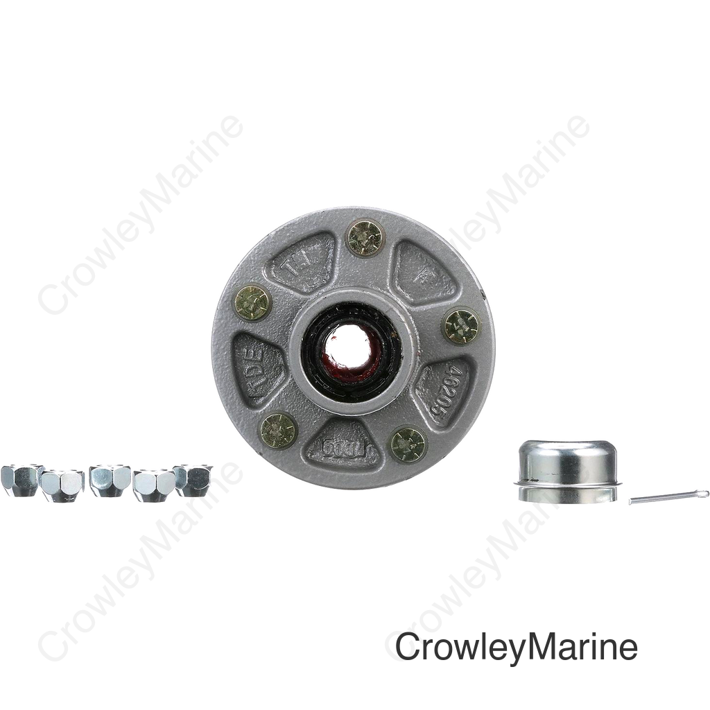 Seachoice Trailer Wheel Hub, 1.25 in. Axle, 5 Lug, Galvanized, Pregreased