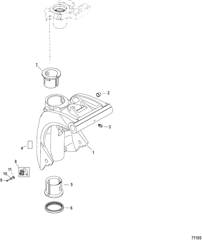 Serial Range Outboard 60R EFI Racing (4-STROKE) - 1C615064 & Up - Swivel Bracket
