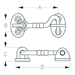 Sea-Dog 2220561 Decorative Door Hook, Brass, 2-1/2" thumbnail-1