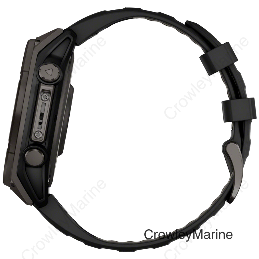 Garmin fenix 8 Smartwatch - 47mm Solar Sapphire Carbon Gray DLC Titanium with Black/Pebble Gray Silicone