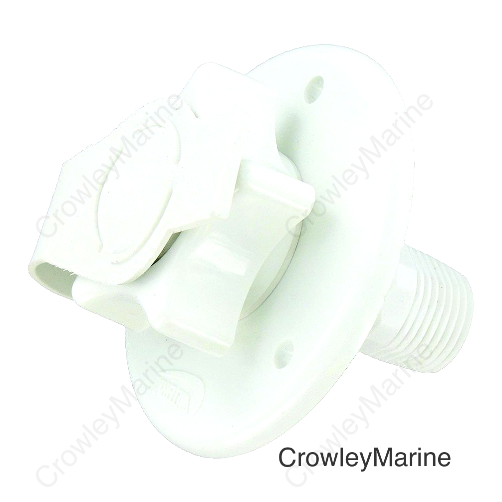Valterra Flush Mount Water Inlet, White Plastic