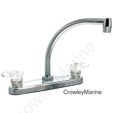 KITCHEN FAUCET,8" HI-ARC 2 LEVER, 1/4 TURN, PLAS (RV0000659)